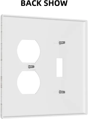 Miniatura 777 de Placa Decorativa de Pared de Granja Rústica con Cuerno de Madera para Puerta de Granero 1 Banda Duplex Cubiertas de Toma Eléctrica Soltera