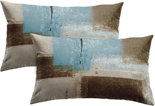 Miniatura 29 de Britimes Fundas de almohada modernas para decoración del hogar, 16 x 16 pulgadas, juego de 2 fundas de almohada decorativas, fundas de almohada