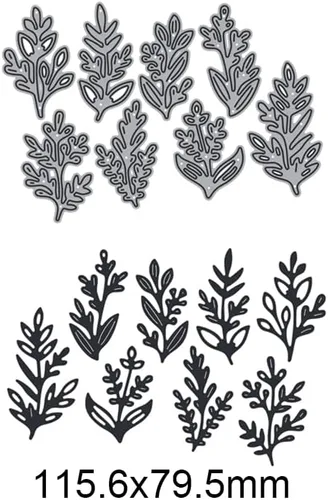 Miniatura 4 de 8 piezas de hojas troqueladas de corte de metal, plantillas de manualidades de bricolaje, 8 unidades, hojas para álbumes de recortes, plantillas
