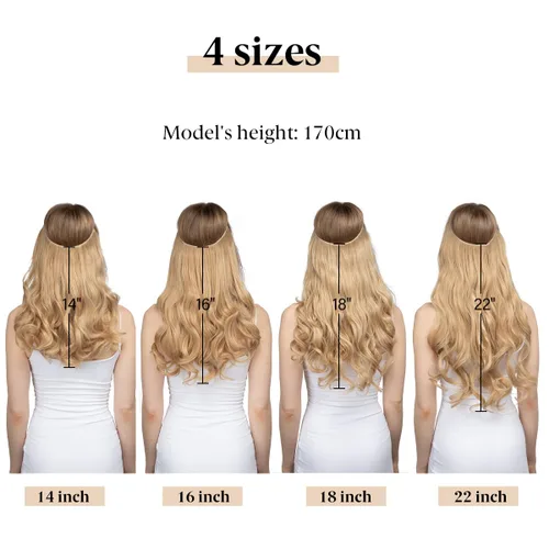 Miniatura 5 de SARLA Extensiones de cabello con alambre invisible con 3 clips, postizo sintético corto, ondulado, rizado, diadema ajustable transparente