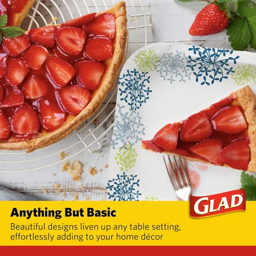 Miniatura 4 de Glad - Platos de papel desechables cuadrados para todas las ocasiones