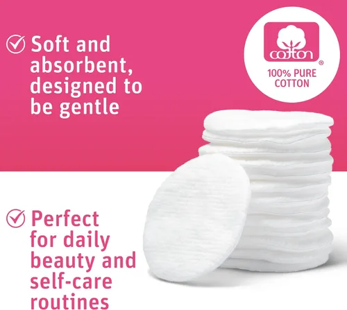 Miniatura 4 de Medline Simply Soft Cotton Round (300 unidades), almohadillas de algodón 100% absorbente y texturizado, sin pelusas