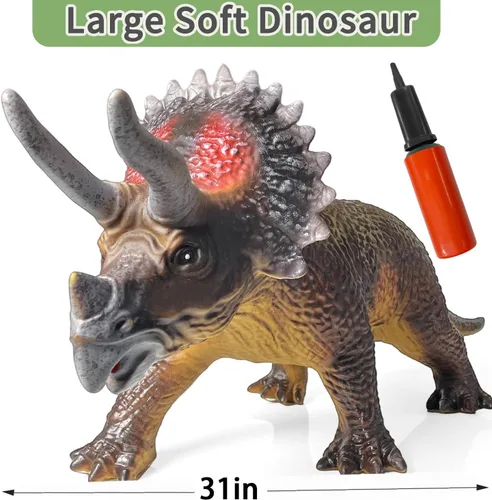 Miniatura 5 de Gzsbaby Dinosaurs King Giant Triceratops Juguete de Dinosaurio – Figura de Dinosaurio Realista y de Aspecto Real de 32 pulgadas, Juguetes