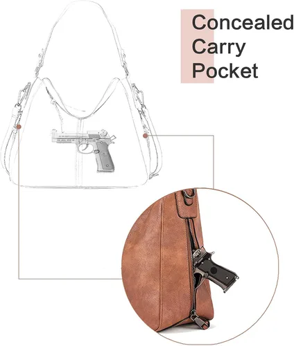 Miniatura 5 de BROMEN Bolsos de cuero vegano para mujer, bolsos de diseñador grandes con correa ajustable, Bolsa Hobo