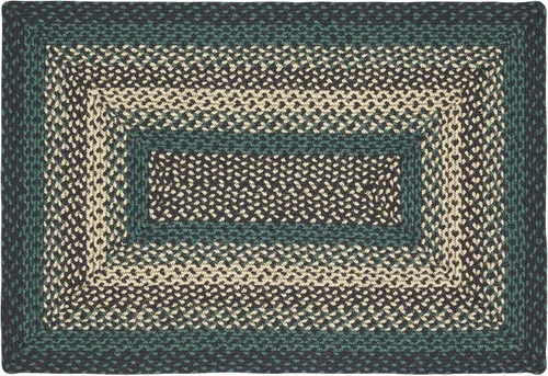Miniatura 7 de VHC Brands Pine Grove, alfombra trenzada de yute, tapete de medio círculo, verde, 16.5 x 34 pulgadas
