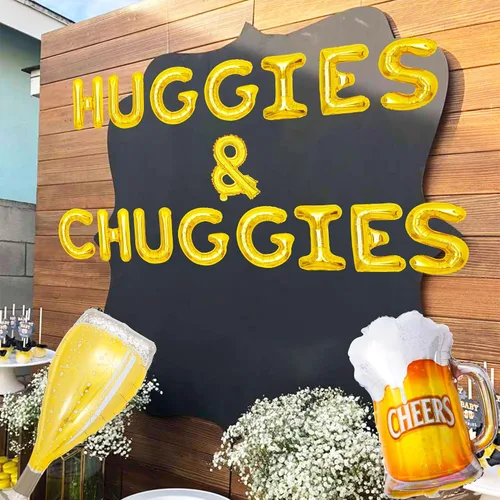 Miniatura 7 de JeVenis Huggies and Chuggies - Decoraciones de fiesta de Huggies and Chuggies, letrero de revelación de género, decoración de fiesta de pañal