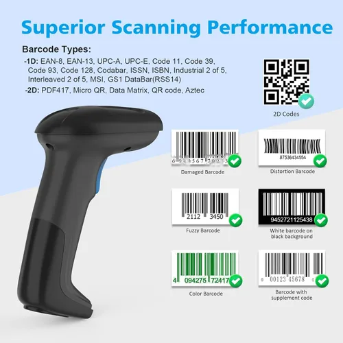 Miniatura 4 de REALINN Escáner de código de barras USB 2D QR con cable, lector de código de mano automático a prueba de polvo, impermeable, a prueba de golpes