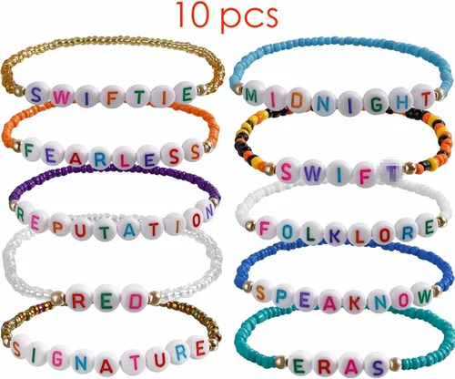 Miniatura 2 de Pulseras Eras Tour, inspira pulseras a juego con Taylor Fearless, Reputation, 1989 y Lover Albums Pulseras de amistad coloridas para Taylover
