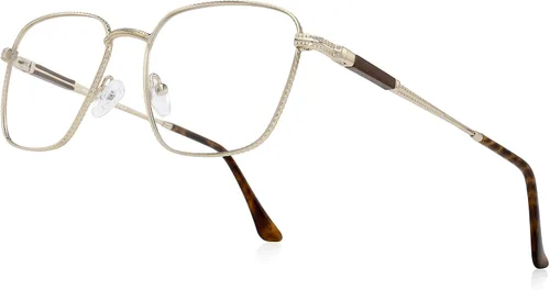 Miniatura 10 de Gafas de lectura cuadradas clásicas para hombres y mujeres, bloqueo de luz, lectura de computadora, bisagra de resorte, marco de metal, patas