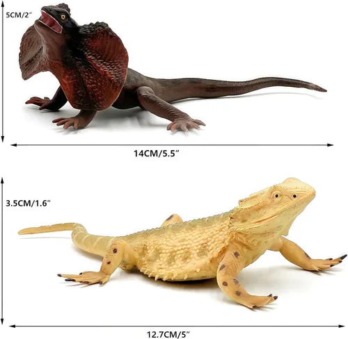 Miniatura 9 de Gemini&Genius Juguetes de lagarto, figuras de lagarto de dragón barbudo, regalo de accesorios de broma, juego aterrador, divertido adorno de pastel