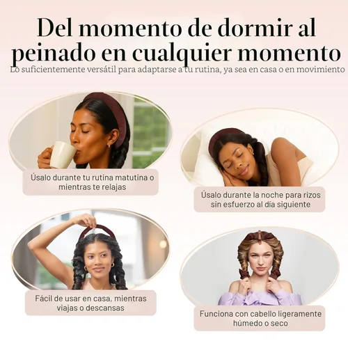 Miniatura 6 de Kitsch Juego de rizadores de pelo sin calor XL satinados, rizos sin calor, cómodos rizadores de pelo para dormir sin encrespamiento, sin daños por