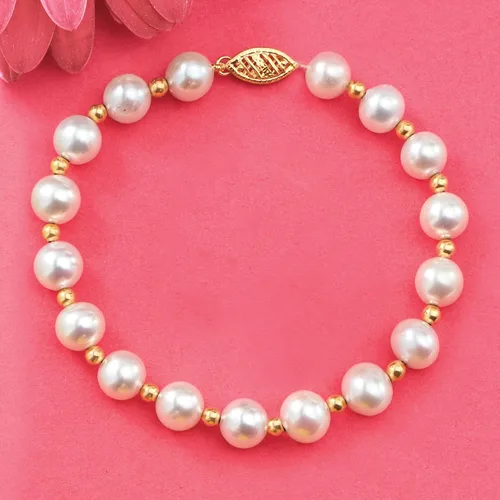 Miniatura 3 de Ross-Simons 6-7mm Cultured Pearl Bracelet With 14kt Yellow Gold