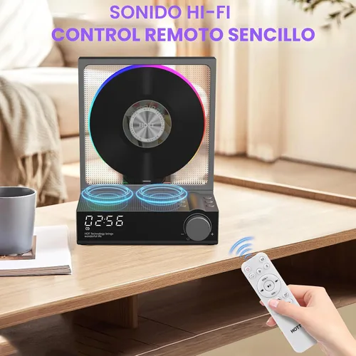Miniatura 8 de HOTT - Reproductor de CD portátil, reproductores de CD retro Bluetooth 5.3 para el hogar, reproductor de música con altavoz de alta fidelidad, 4000