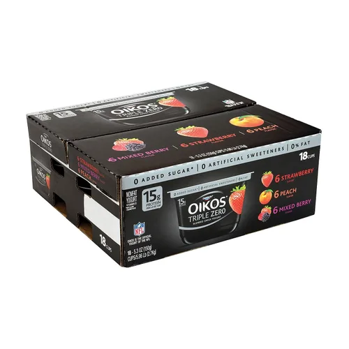 OIKOS Triple Zero Variety Yogurt, 5.3 onzas, 18/paquete (01955)