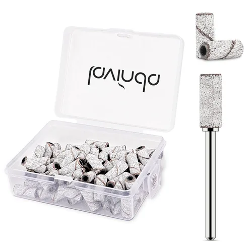 Miniatura 14 de Lavinda Brocas para taladro de uñas de 3/32 pulgadas de fácil remoción para bandas de lijado, mandril pequeño profesional de acero inoxidable de 3.1