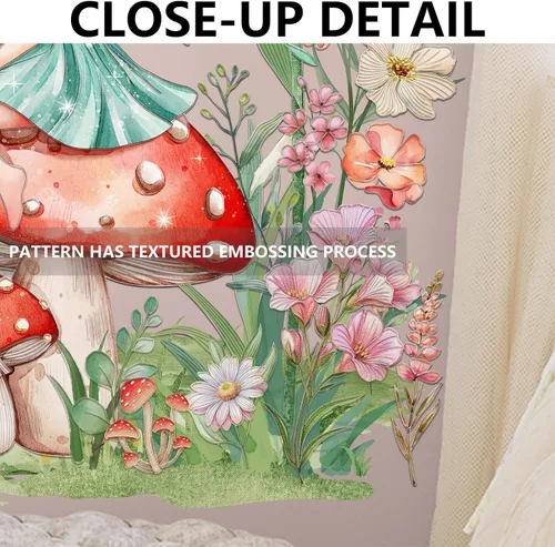 Miniatura 6 de 2 hojas de calcomanías de pared de hadas para dormitorio de niñas, murales de pared de flores, vinilo para despegar y pegar, calcomanías de pared