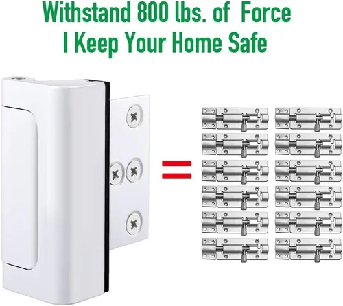 Miniatura 2 de Cerradura de Refuerzo de Puerta de Seguridad para el Hogar Cerraduras de Puerta Frontal Mejoradas para Seguridad de los Niños Resiste 800 libras