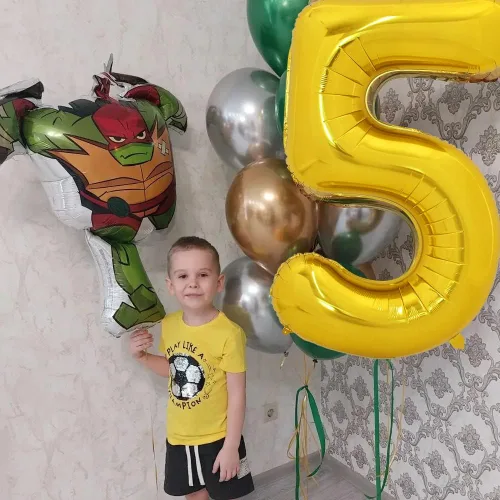 Miniatura 5 de TONIFUL Globos grandes de 50 pulgadas con números dorados del 0 al 9, globo digital grande de Mylar número 5 digital cinco para fiestas