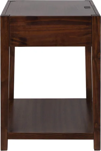 Miniatura 8 de Casual Home Notre Dame - Mesita de noche con puertos USB, color marrón cálido, 18.75 pulgadas x 24 pulgadas x 26 pulgadas
