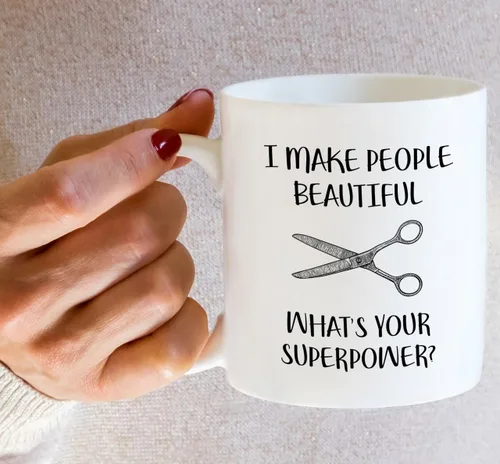Miniatura 5 de Retreez Taza divertida – Taza de café de cerámica de 11 onzas con texto en inglés "I Make People Beautiful Hairstylist Hairdresser" de 11 onzas