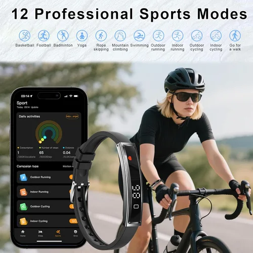 Miniatura 3 de Efolen Pulsera inteligente para mujeres, rastreador de fitness ultraligero con monitor de frecuencia cardíaca/oxígeno en sangre/sueño/podómetro