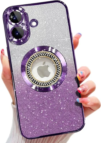 Miniatura 375 de Misscase Funda magnética con purpurina para iPhone 11 compatible con MagSafe, protección completa, delgada, a prueba de golpes, antiarañazos