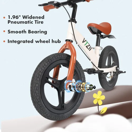 Miniatura 3 de Bicicleta de equilibrio 2 en 1 con pedales, freno, ruedas de entrenamiento, pata de cabra, neumático, para niños de 2-7 años, bicicleta para niños