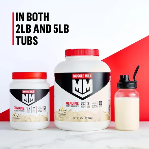 Miniatura 8 de Pó de Proteína Genuína Muscle Milk, Chocolate, 4.94 Libras, 32 Porciones, 32g de Proteína, 2g de Azúcar, Calcio, Vitaminas A, C y D, Certificado NSF