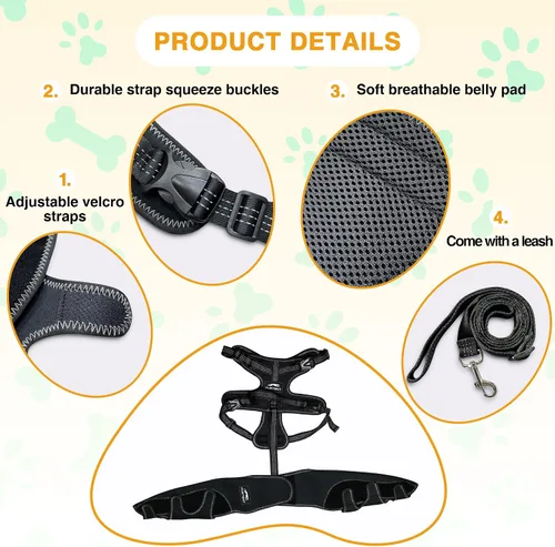 Miniatura 3 de Perro ACL Brace pata trasera – Mantiene las articulaciones calientes y estables, soporte ajustable mejorado para las piernas, arnés personalizado