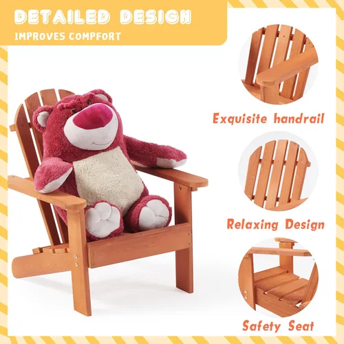 Miniatura 5 de SoliWood Silla Adirondack de madera para exteriores, para patio, jardín, porche, piscina