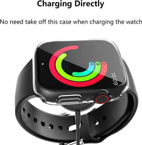 Miniatura 6 de Paquete de 5 fundas con protector de pantalla de vidrio templado para Apple Watch Series 9 8 7 de 45 mm, cubierta protectora ultrafina y delgada