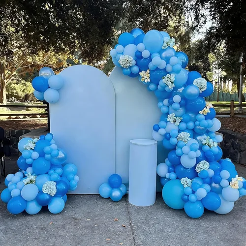 Miniatura 5 de Kit de arco de guirnalda de globos azules, globos azules surtidos, globos de látex azul real y azul claro para cumpleaños, baby shower, decoraciones
