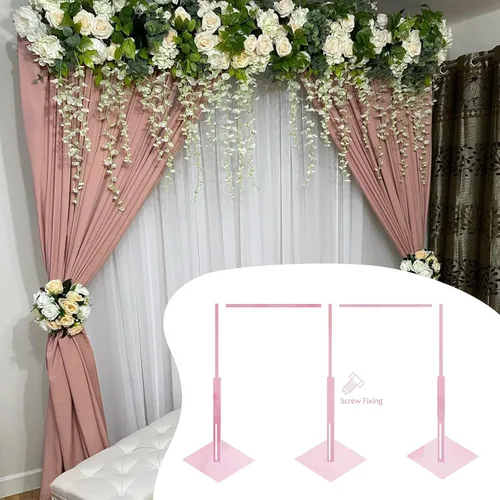 Miniatura 4 de Soporte de fondo profesional de 20 pies, soporte de fondo portátil dorado, soporte de altura ajustable para fondo de fotografía de eventos, fiestas