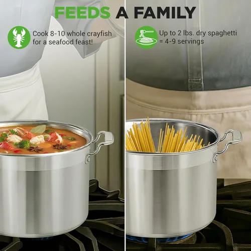 Miniatura 4 de NutriChef Olla resistente de 8 cuartos de galón con tapa de acero inoxidable – Olla de cocina compatible con inducción, ideal para sopas y guisos