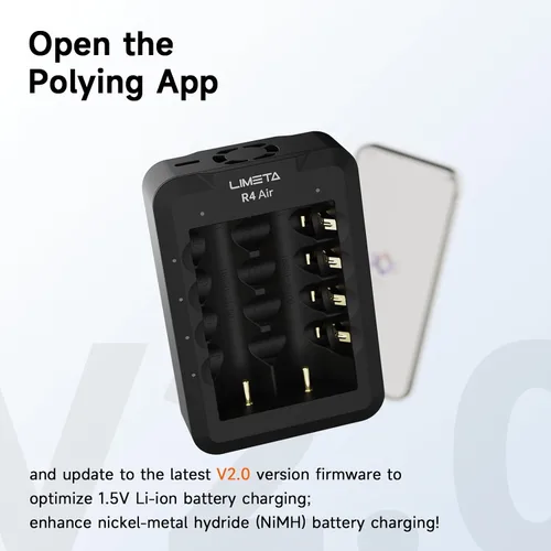 Miniatura 2 de LIMETA Cargador de batería AA recargable Cargador de batería universal de 6 bahías con detección automática Bluetooth Multi-cargador