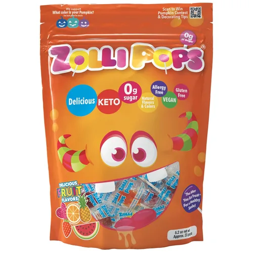 Miniatura 10 de Zollipops Caramelo y manzana verde, 10.4 onzas, sin azúcar, sin alergias, vegano, apto para dieta cetogénica y diabética, caramelo de dientes limpios