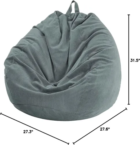 Miniatura 7 de Lukery Puf para adultos (sin relleno), funda de puf de color sólido, puf de pana, cómodo puf perezoso, almacenamiento de animales de peluche