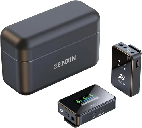 Miniatura 10 de Micrófono inalámbrico profesional de solapa Lavalier para iPhone, iPad, micrófono mini de grabación de video para entrevistas, podcast, Vlog