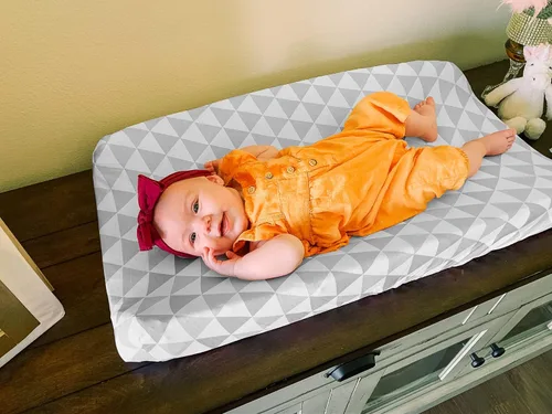 Miniatura 7 de Funda para cambiador – Paquete de 4 fundas para cambiador de bebé de primera calidad – Funda para cambiador de niño o niña – Jersey puro lavable a
