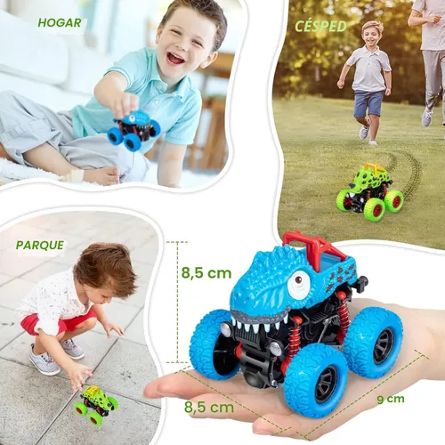 Miniatura 6 de LODBY Juguetes de dinosaurio para niños de 2, 3, 4 y 5 años - Camiones monstruo para niños pequeños de 2 a 4 y 6 años - Coches de dinosaurio