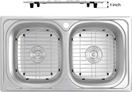 Miniatura 3 de Rejilla para fregadero de cocina y protectores de fregadero, rejillas de fregadero de acero inoxidable para la parte inferior del fregadero