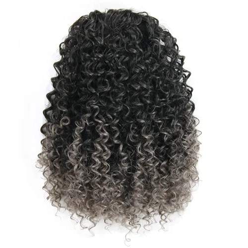 Miniatura 9 de Extensión de cola de caballo corta afro rizada para cola de caballo afroamericana, extensión de cola de caballo sintética afro rizada para mujeres