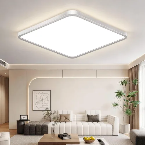 Miniatura 15 de Lámpara de techo LED de 12 pulgadas 24W cuadrada con montaje empotrado, lámpara de techo LED blanca de luz diurna de 5000K, luces de techo modernas