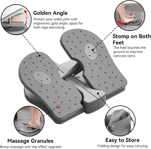 Miniatura 4 de Mini entrenador paso a paso, máquina de ejercicio de nailon reforzado para pies, escalera, silenciosa, plegable, para piernas para oficina en casa