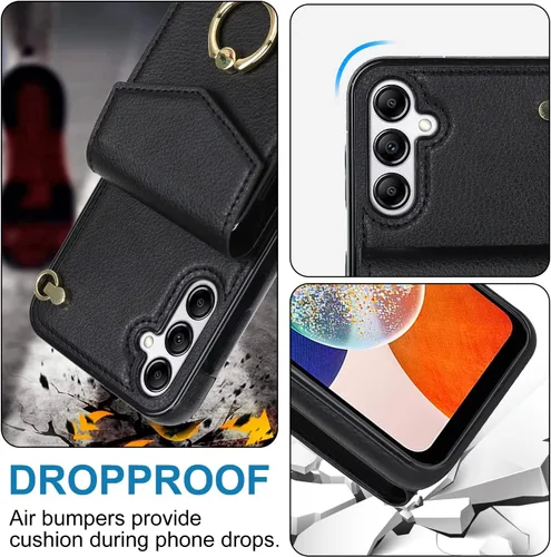 Miniatura 5 de Asuwish Funda de teléfono para Samsung Galaxy A54 5G con protector de pantalla de vidrio templado y anillo de bloqueo RFID, soporte para tarjeta
