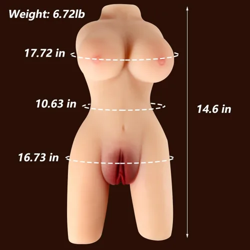 Miniatura 3 de Muñeca sexual de 7 libras masturbador masculino con torso, 3 en 1, pechos grandes realistas, vaginal y anal apretados para hombres, masturbación