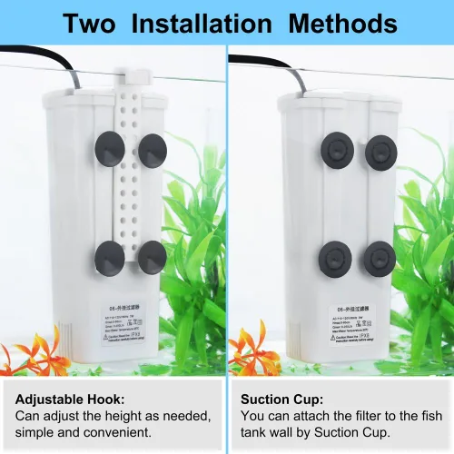 Miniatura 6 de DaToo Filtro de Potencia de Acuario en Tanque Ultra Silencioso Filtro de Tanque de Peces Pequeño 3W para Acuario de 1 a 10 Galones, Garantía de 1 Año