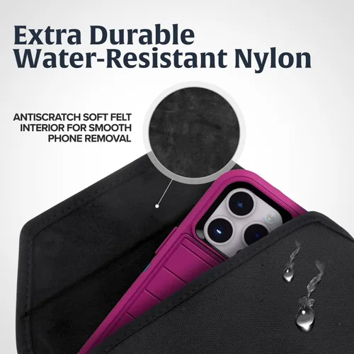 Miniatura 3 de Turtleback Clip para cinturón para iPhone 16 Pro, 16e, 15 Pro 14 Pro 13 Pro - Grande: se adapta con fundas de estilo voluminoso Defender, nailon