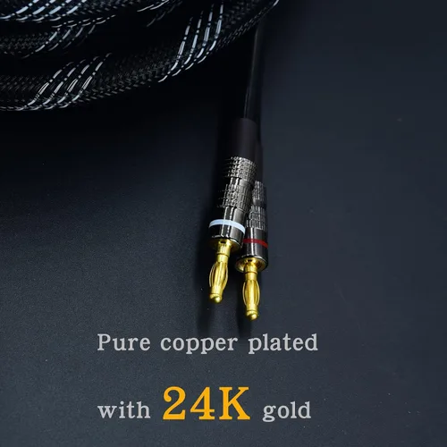Miniatura 3 de Arklove 1 unids 10 pies 14 awg de alta calidad de alambre trenzado doble banana a babana chapado en oro cable de altavoz OFC cobre libre de oxígeno