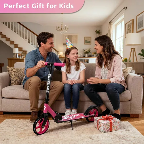 Miniatura 8 de FREEDARE Kick Scooter for Kids & Adults Ages 8+, Foldable Teen Scooter with 2 Big 8-inch Wheels and 4-Level Adjustable Handlebar, Max Load 220 LBS